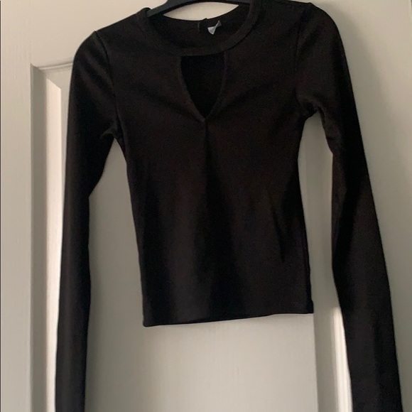 H&M cute fitted top, longsleeve, colour: black - Picture 2 of 4